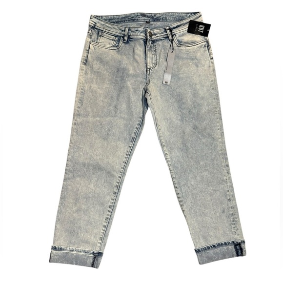KUT from the kloth acid wash roll up cropped jeans 10 NWT - Picture 3 of 7